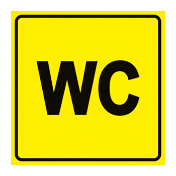 Визуальная пиктограмма «Туалет, WC», ДС57 (пластик 2 мм, 150х150 мм)